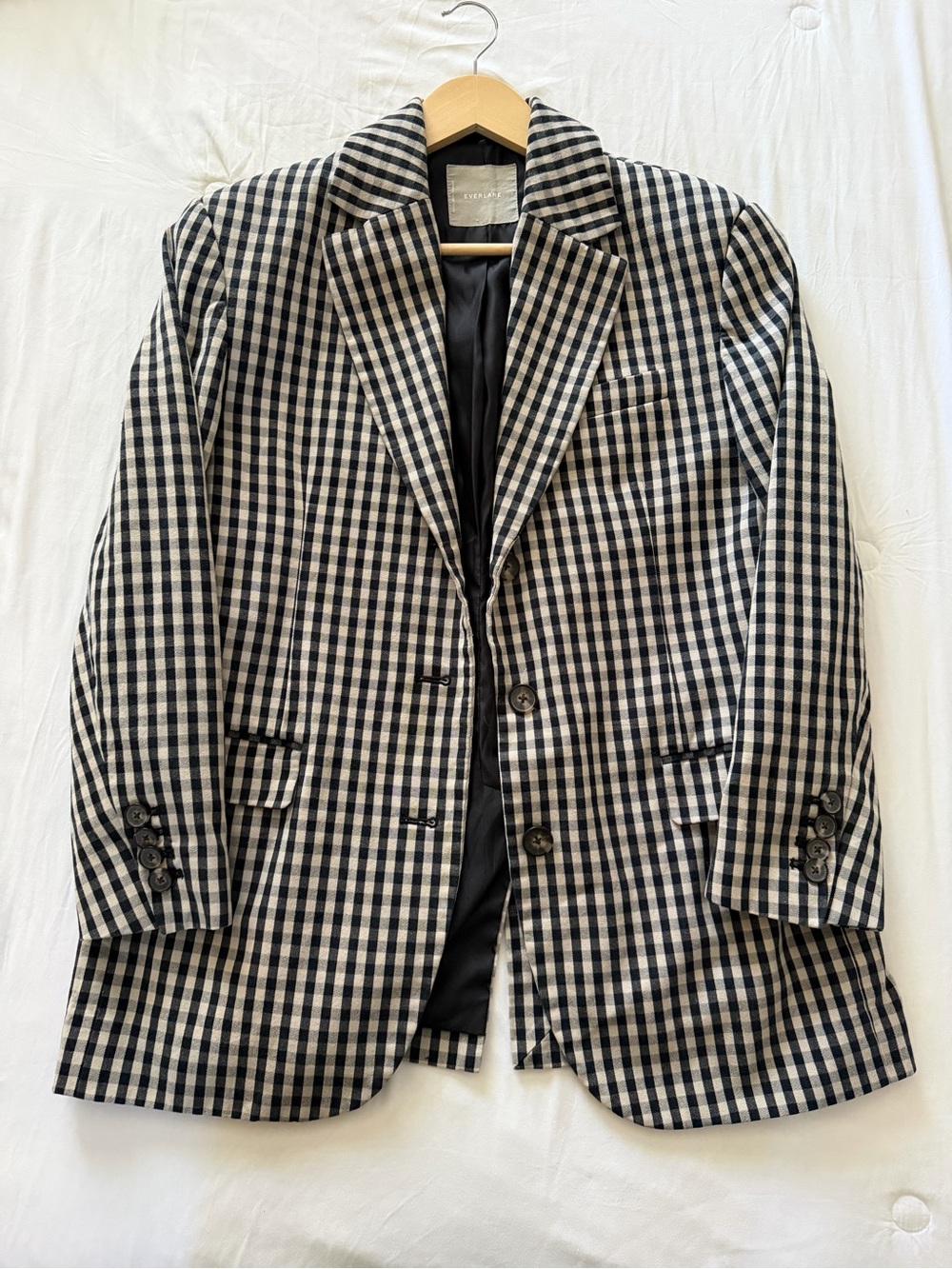 Everlane Black & White Gingham Blazer